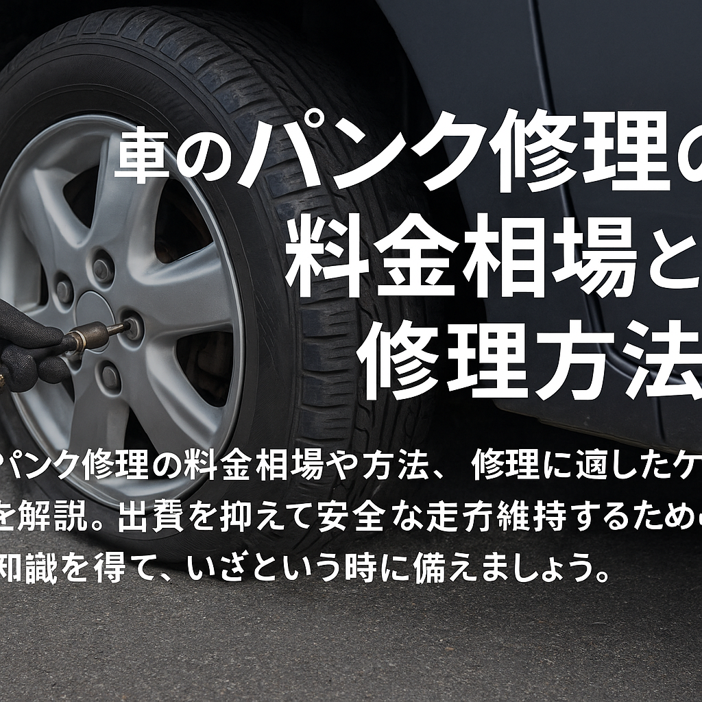 車のパンク修理の料金相場と修理方法