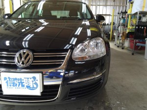 VW・ジェッタのヘッドライトクリーニング助手席側後