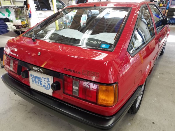 AE86レビン・車内クリーニング後に外装を撮影