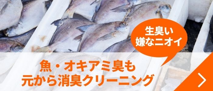 魚・オキアミ臭も元から消臭クリーニング・生臭い嫌なニオイ