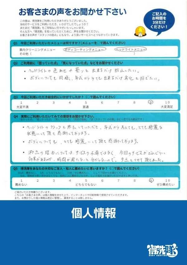 プレミアムコーティング、プロテクションフィルム・アルファロメオ147・埼玉県川越市のM様サムネイル