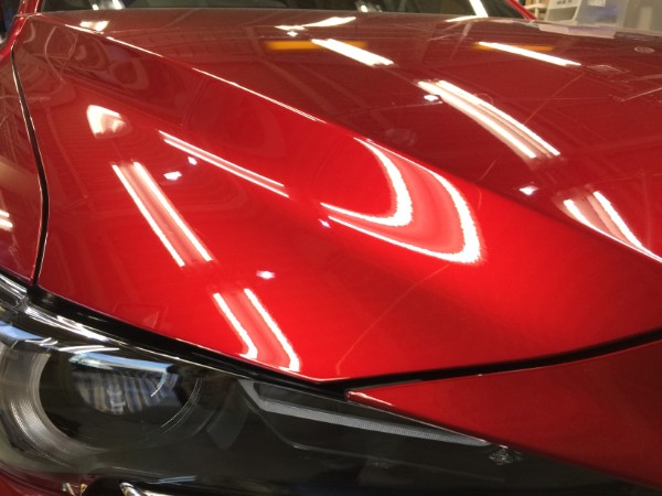 プレミアムコーティング後のマツダ CX-8 のボンネット