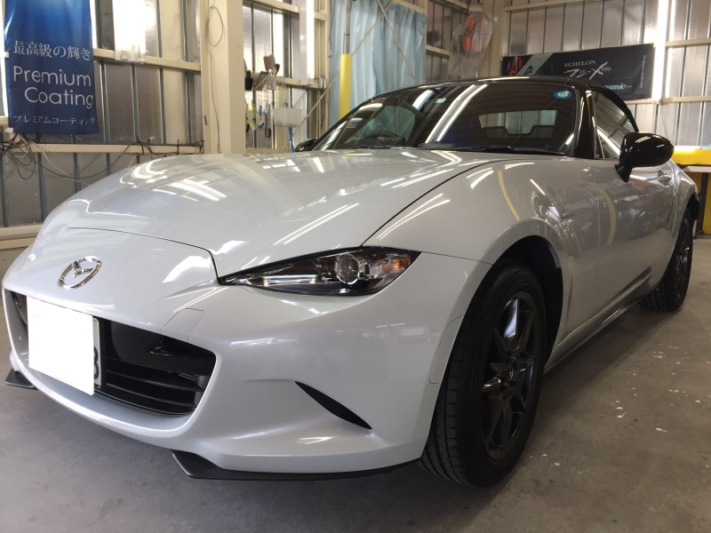 ボディ・窓ガラス・幌のコーティングを施工した新車のマツダ ロードスター(ND)