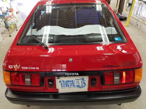 AE86レビン・車内クリーニング後に外装を撮影2